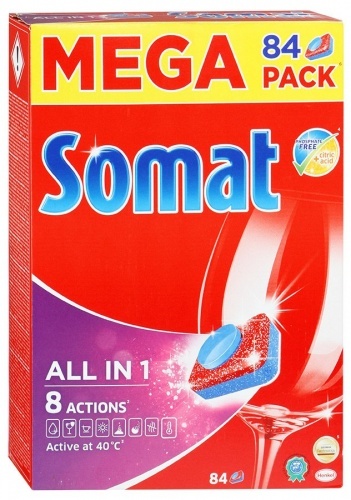 Таблетки для посудомоечной машины Somat All In 1 84шт