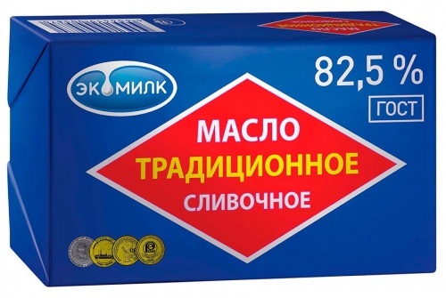 Масло Экомилк сладко-сливочное Традиционное 82,5% 180г