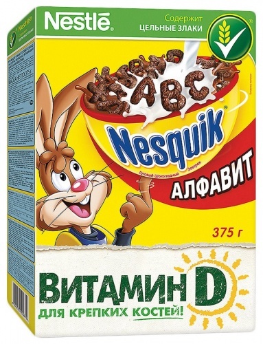 Завтрак Nestle Nesquik алфавит шоколадный, 375г