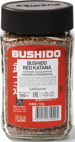 Кофе Bushido Red кatana растворимый сублимированный 100г