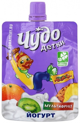 Йогурт питьевой Чудо Детки Мультифрукт 2,5%, 85 гр