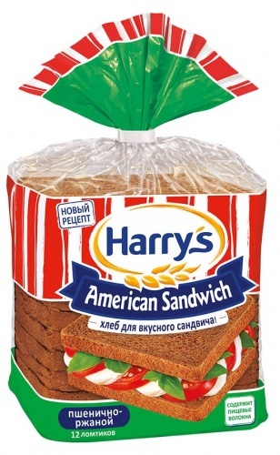 Хлеб Harry's American Sandwich Сандвичный пшенично-ржаной, 470гр