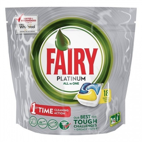 Таблетки Fairy Platinum All-in-1 для посудомоечной машины, 18 шт