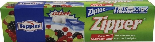 Пакеты Toppits для хранения и заморозки продуктов с застежкой Zipper, 1 л