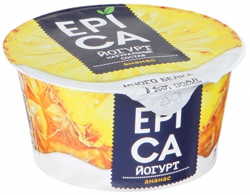 Йогурт Epica натуральный с ананасом 4,8% 130г