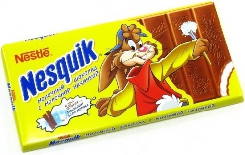 Шоколад Nesquik молочный с молочной начинкой 100г
