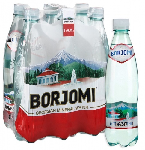 Вода Borjomi минеральная природная питьевая газированная 750мл упаковка 6шт