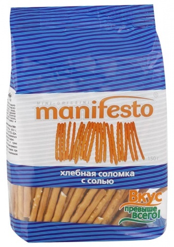 Соломка Manifesto хлебная с солью 150г