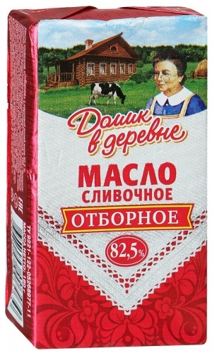 Масло Домик в деревне сливочное Деревенское Отборное 82,5%, 180г