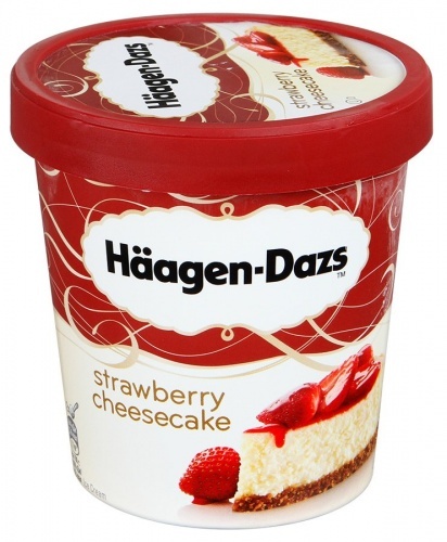 Мороженое Haagen Dazs Ванильное пломбир Клубничный чизкейк, 430г