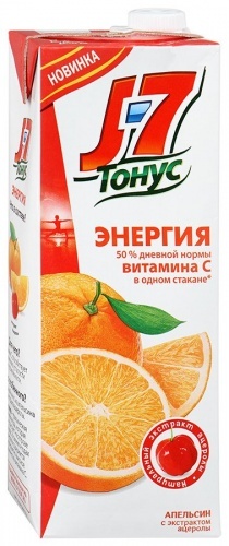 Нектар J7 Тонус Апельсиновый с экстрактом Ацероллы обагощенный с мякотью 1,45л
