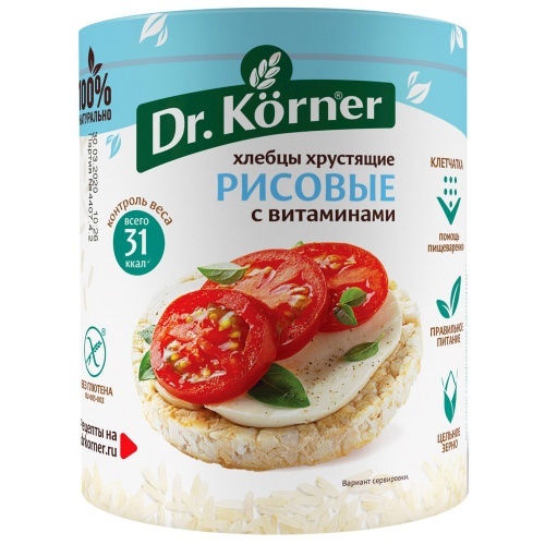 Хлебцы Dr.Korner Рисовые с витаминами 100г