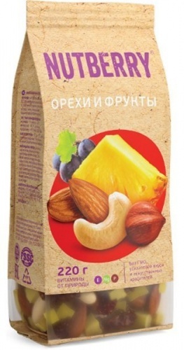 Смесь Nutberry орехи и фрукты 220г