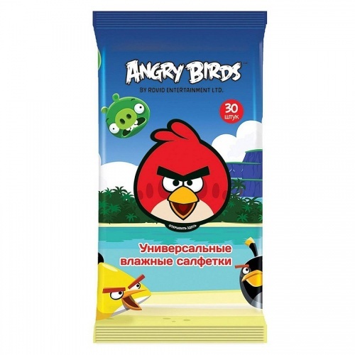 Салфетки Angry Birds влажные универсальные, 30 шт