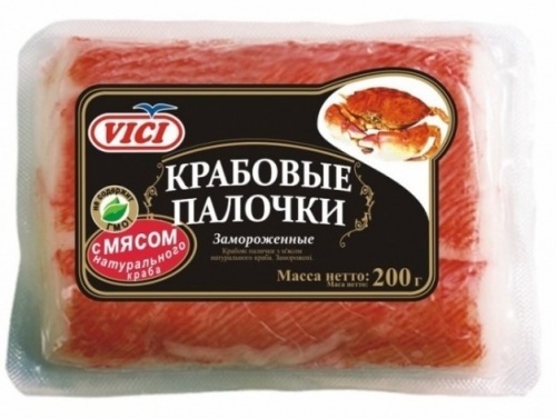 Крабовые палочки Vici натуральное мясо 200г