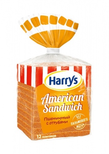 Хлеб Harry's American Sandwich Сандвичный пшеничный с отрубями 515г