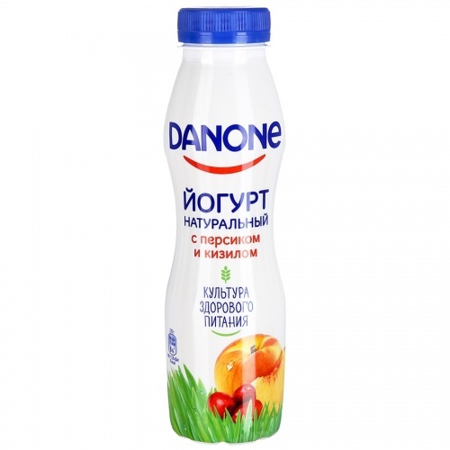 Йогурт питьевой Danone с персиком и кизилом 2,1%, 270 гр