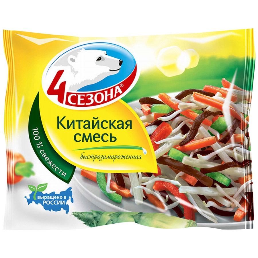 Смесь 4 Сезона Китайская из быстрозамороженных овощей 400г – купить в  Екатеринбурге с доставкой. Цена 125 ₽ в интернет-магазине МегаМаркет