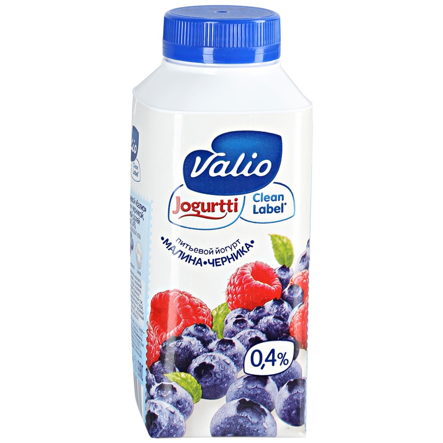 <b>Йогурт</b> <b>Valio</b> питьевой с клубникой 0,4%, 330г.Приготовлен из молока высшего ...