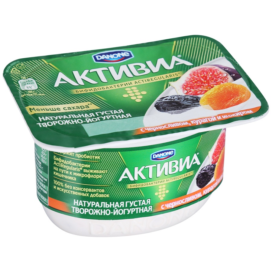 Биопродукт Активиа Danone творожная Чернослив-курага-инжир 4,2%, 130 гр –  купить в Екатеринбурге с доставкой. Цена 66 ₽ в интернет-магазине МегаМаркет