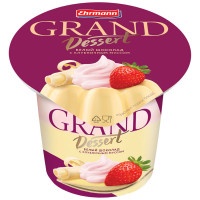 Пудинг Grand Dessert Ehrmann белый шоколад с клубничным муссом 6,0%, 200 гр