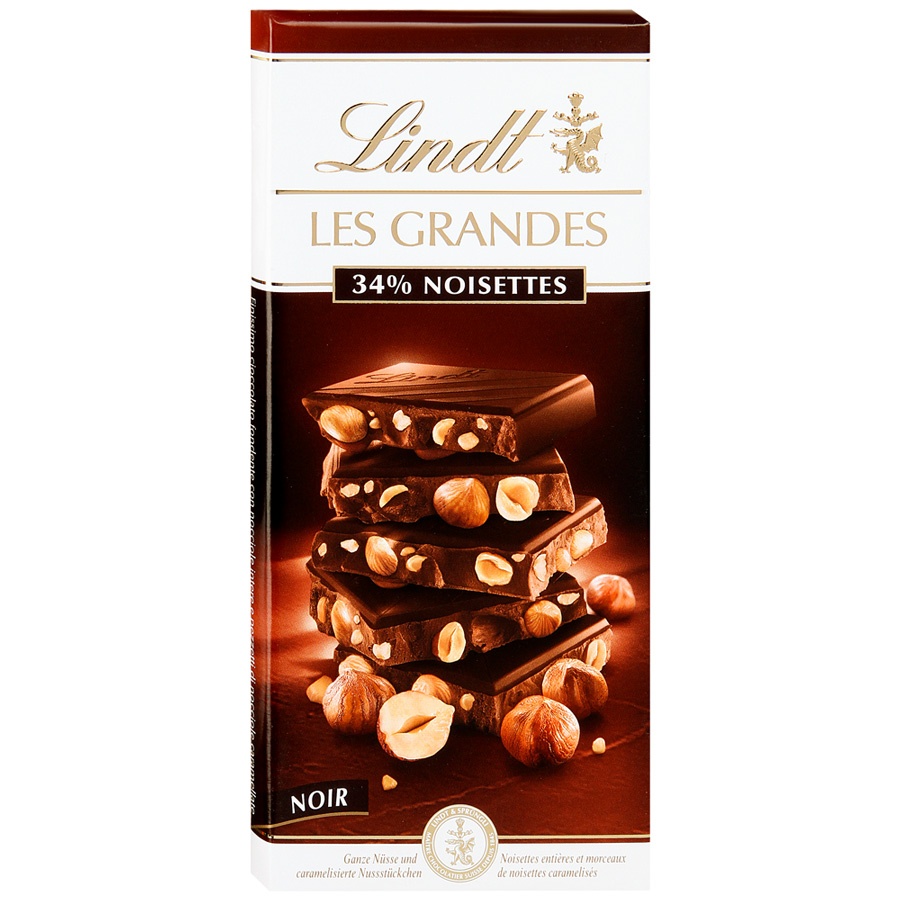 Шоколад Lindt les grandes темный с цельным фундуком