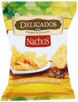 Чипсы кукурузные Delicados Nachos со вкусом "Сыр" 150г