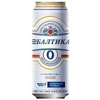 Пиво Балтика №0 0,45л 0,5% безалкогольное ж/б
