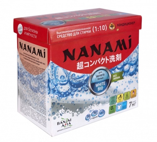 Стиральный порошок Nanami white bio для белого белья 700г