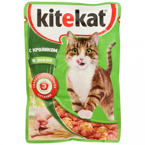 Корм для кошек Kitekat кролик в желе, 85г