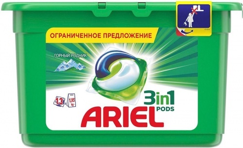 Гель в капсулах Ariel Горный родник, 13*27 гр